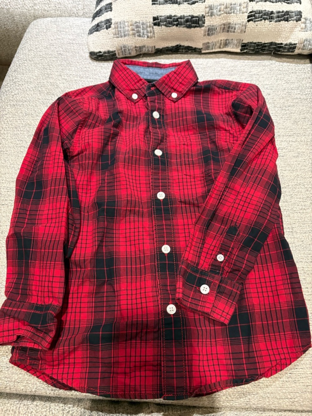 Gymboree Red and Black Plaid Button-Down Shirt